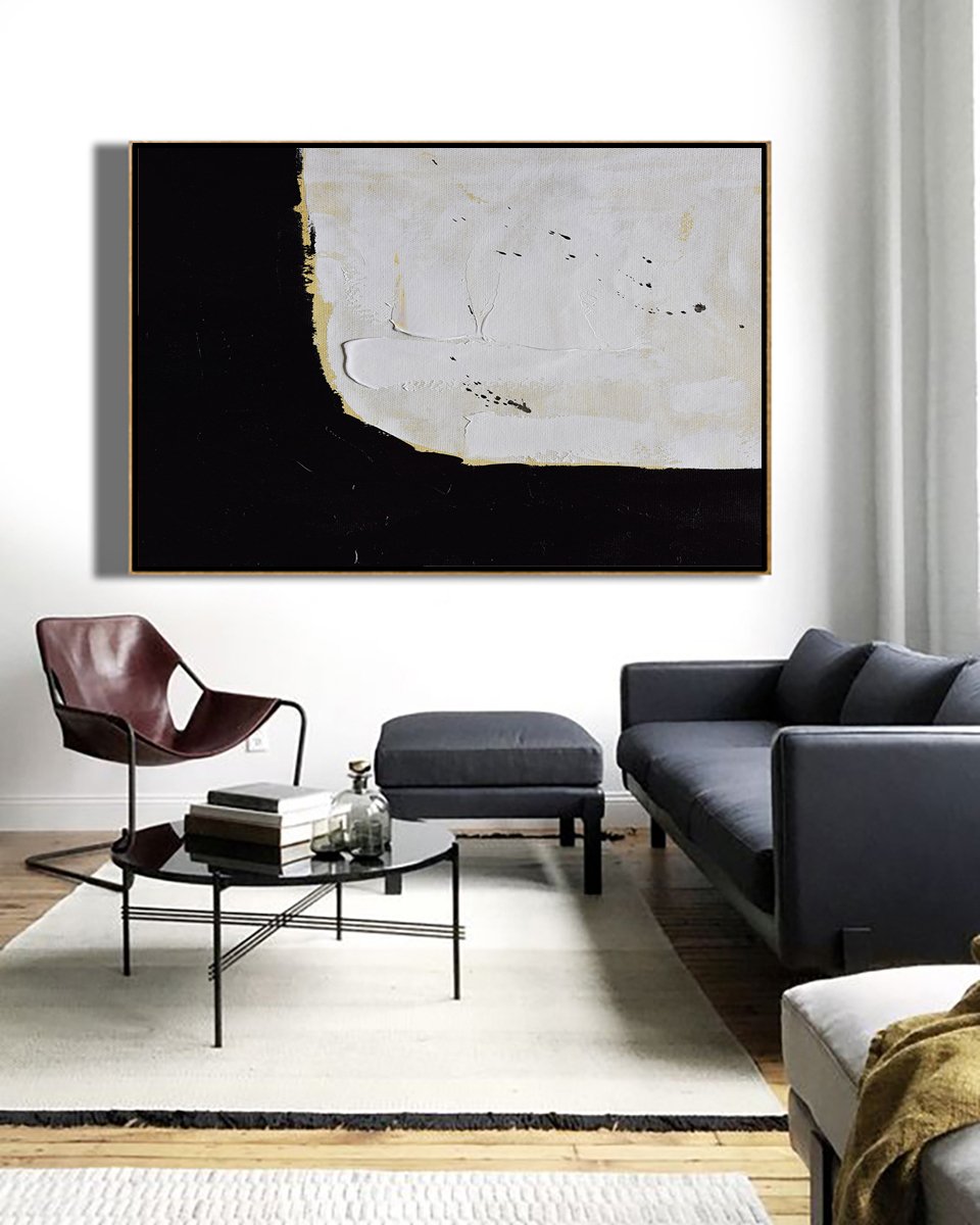 Horizontal Palette Knife Minimalist Art #C35Z